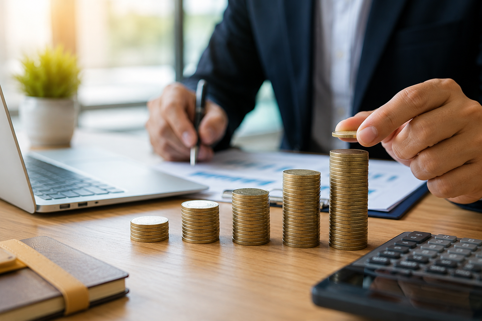 Funding advisor reviewing business financing details